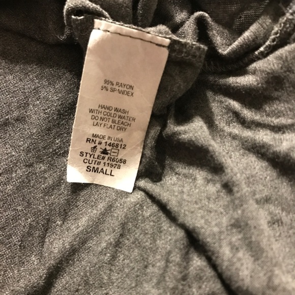 Grey Tie Front Short Sleeve Top - Picture 3 of 3